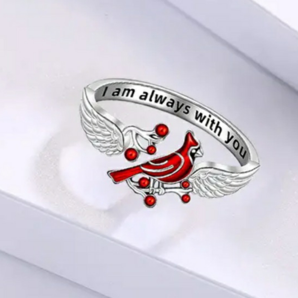 NEW Cardinal I am Always With You White Gold Plated Ring